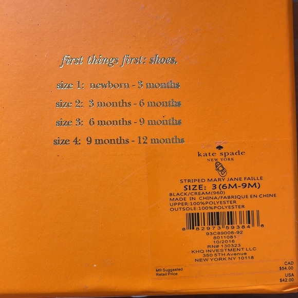 Kate Spade baby shoes Sz 3 —> for 6 - 9 month-olds - Picture 4 of 5